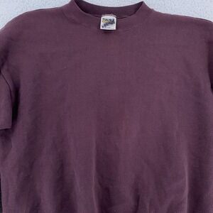 Vintage 90s Tultex Crewneck Sweatshirt Mens Large Burgundy Blank Pullover